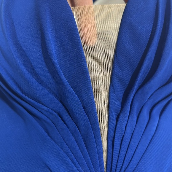 Betsey & Adam Dress Lace Up Back Plunging Front EUC Size 2 Royal Blue Women’s - Picture 10 of 15
